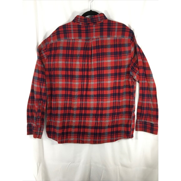 Eddie Bauer Red Flannel Shirt Plaid Button Up Long Sleeve Casual XXL‎ - Picture 3 of 7